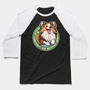 Lick First! Shetland Sheepdog Design Baseball T-Shirt